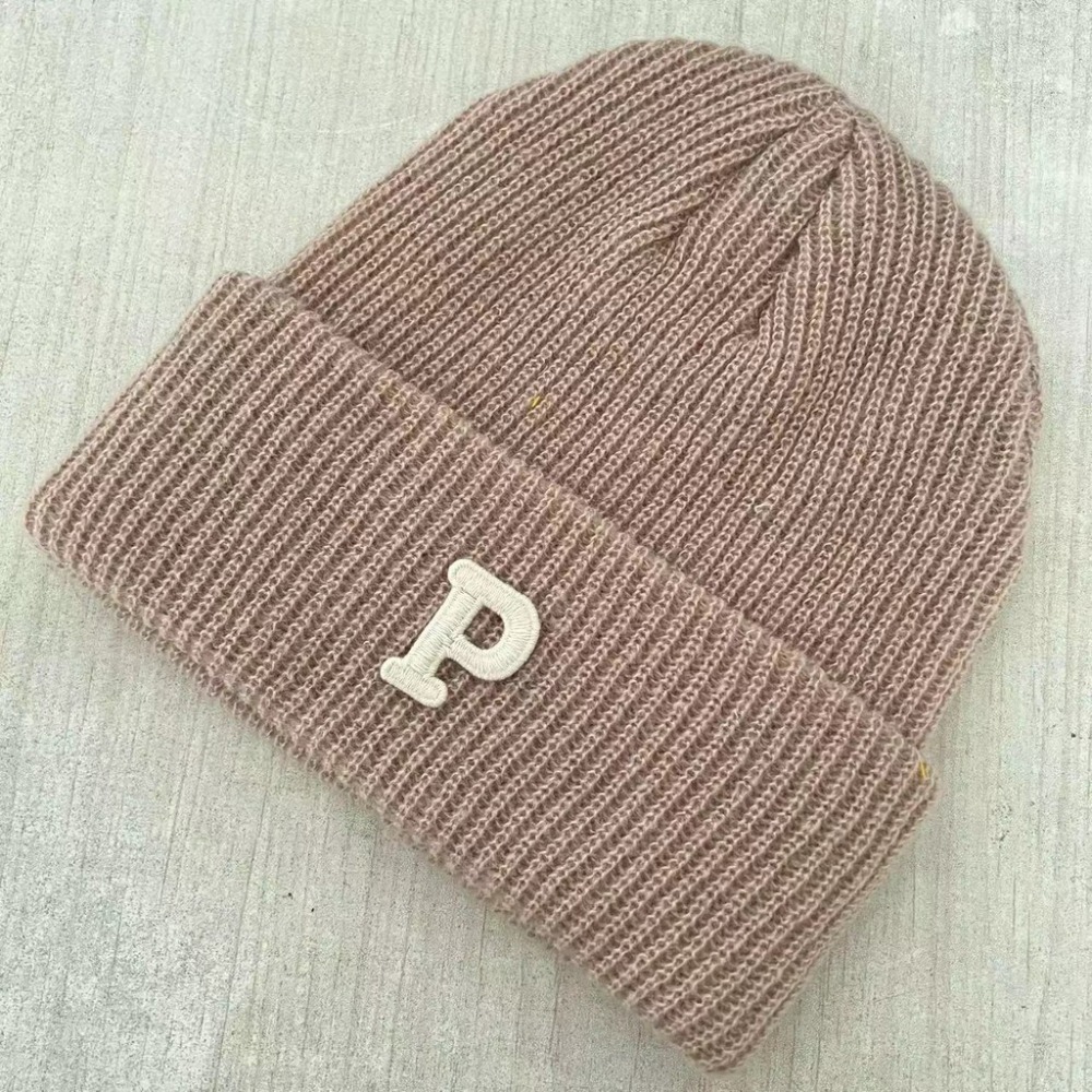 【JDUDS】秋冬韓版P字刺繡針織毛帽 時尚保暖百搭 情侶毛帽  冷帽 男女毛帽-規格圖9