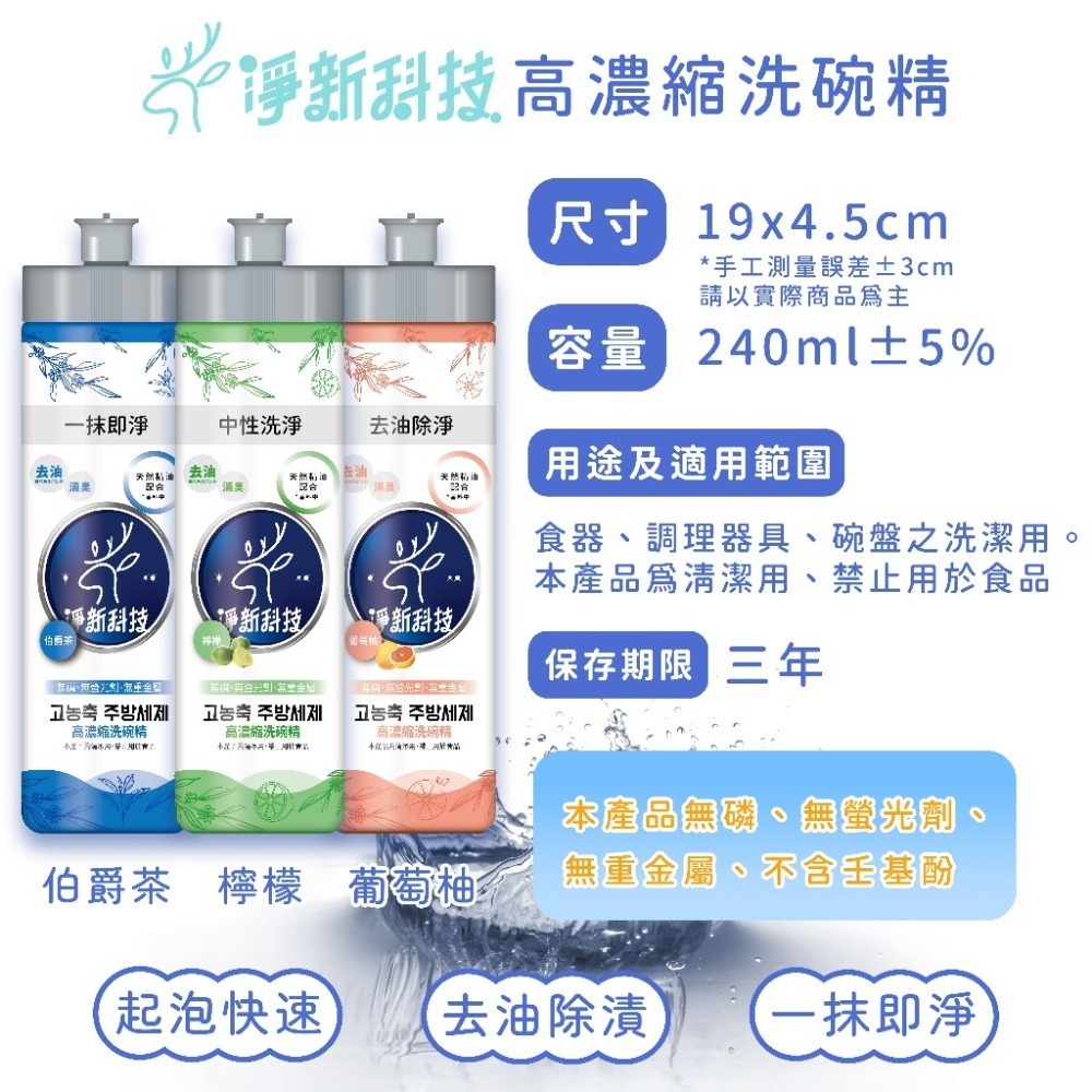 【JDUDS】淨新洗碗精 高濃縮洗碗精 淨新科技 去油除臭 高效洗碗精 酵素洗潔精 強效除菌洗潔精 台灣製洗碗精-細節圖7