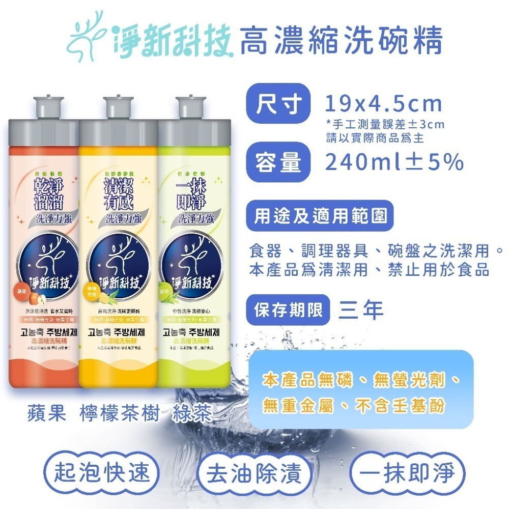 【JDUDS】淨新洗碗精 高濃縮洗碗精 淨新科技 去油除臭 高效洗碗精 酵素洗潔精 強效除菌洗潔精 台灣製洗碗精-細節圖8