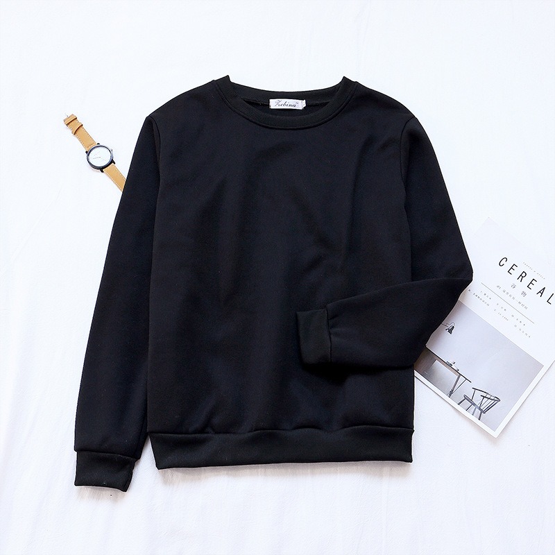 【JDUDS】韓系大學T 素色圓領刷毛大學T 寬鬆顯瘦長版素T 大學T 長袖上衣-規格圖9