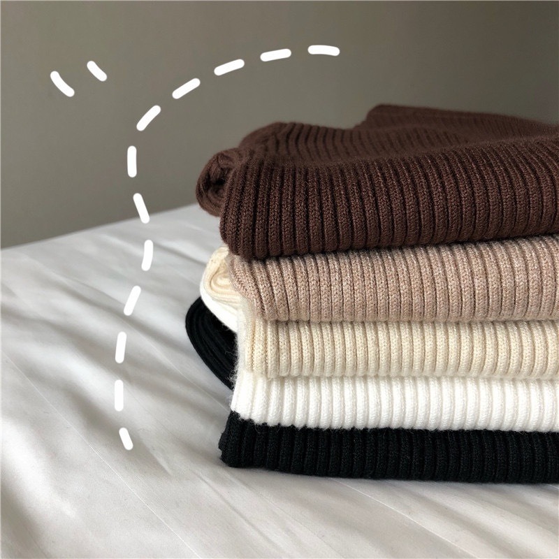 【JDUDS】冬天新款韓版保暖修身素色高領長袖針織衫 高領針織衫-細節圖5