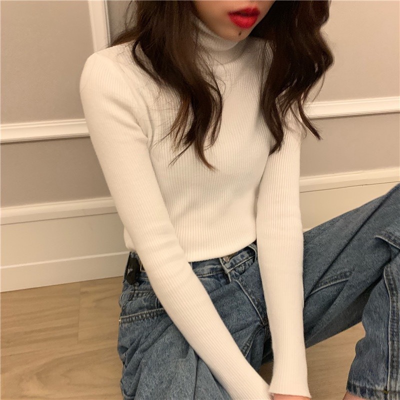 【JDUDS】冬天新款韓版保暖修身素色高領長袖針織衫 高領針織衫-規格圖9