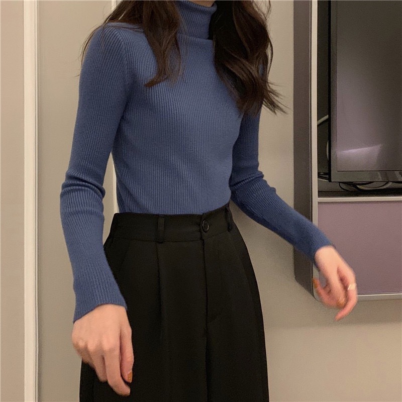 【JDUDS】冬天新款韓版保暖修身素色高領長袖針織衫 高領針織衫-規格圖9