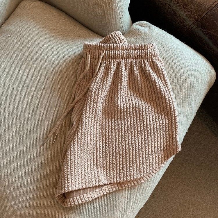 【JDUDS】日式 夏季休閒短褲 蛇骨紋  素色闊腿短褲 沙灘褲 短褲 棉褲 休閒棉褲 氣質顯瘦簡約-細節圖5