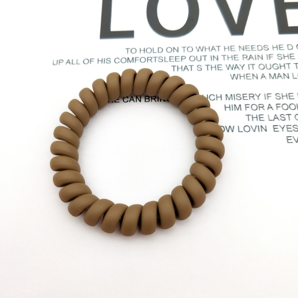 【JDUDS】韓版奶茶色系磨砂手感電話線髮圈 綁頭 髮圈 電話線髮圈 髮飾 頭飾-細節圖2