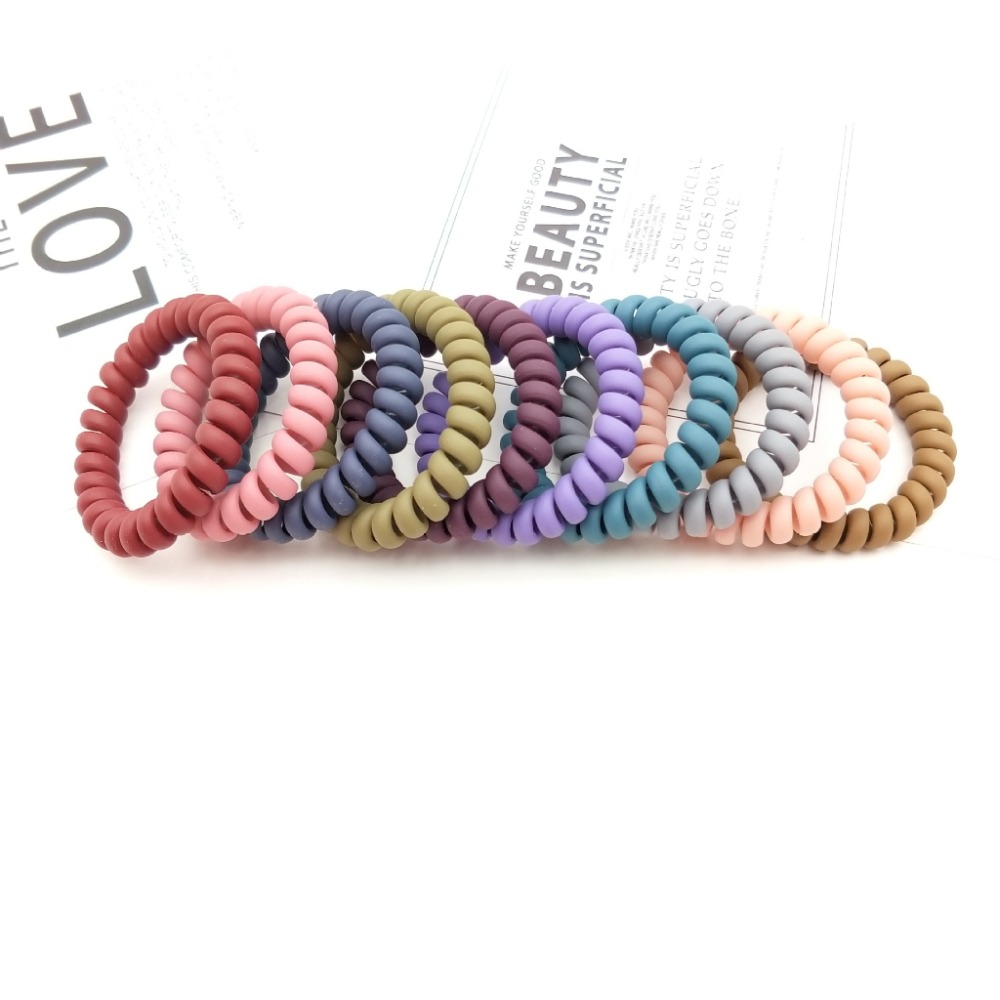 【JDUDS】韓版奶茶色系磨砂手感電話線髮圈 綁頭 髮圈 電話線髮圈 髮飾 頭飾-細節圖5