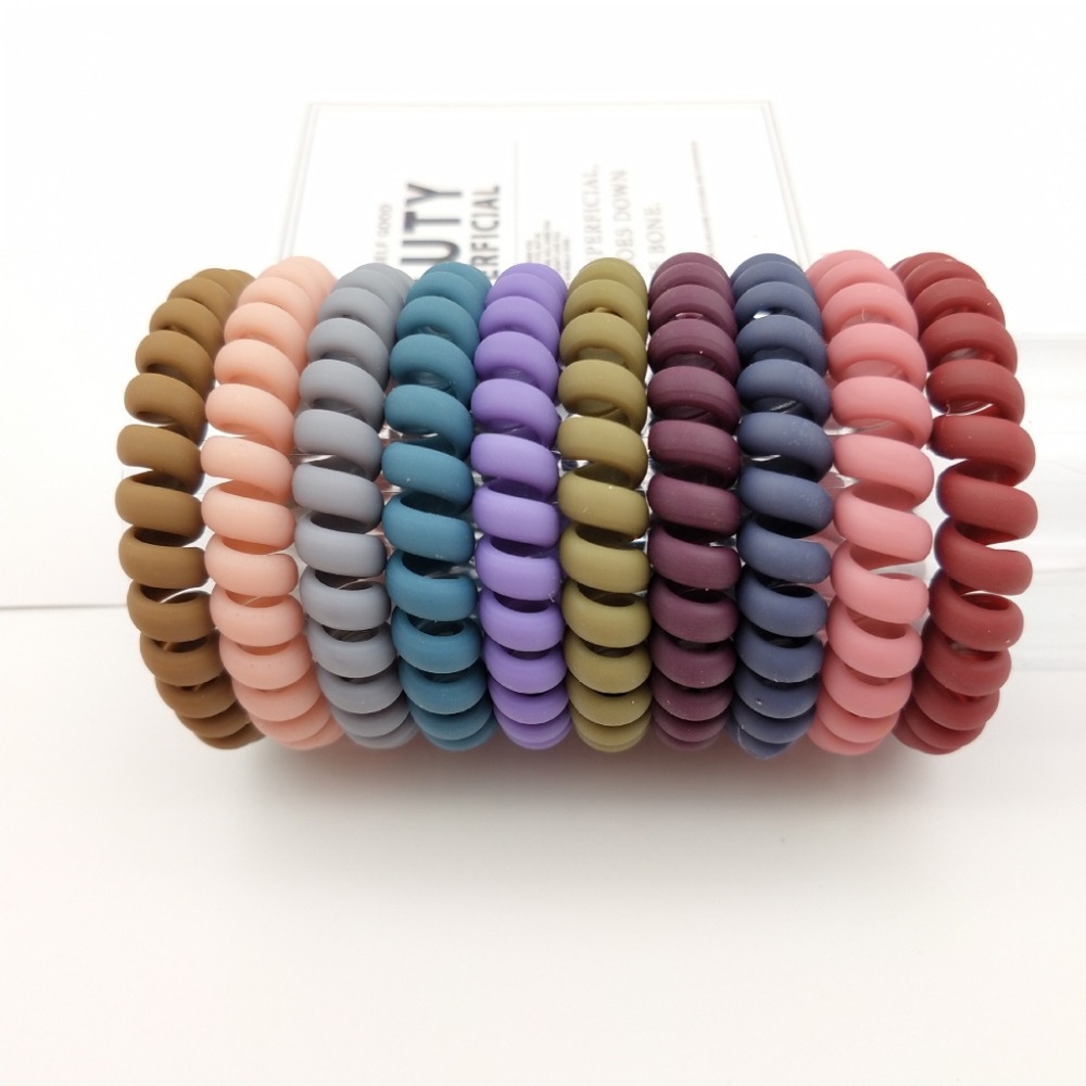 【JDUDS】韓版奶茶色系磨砂手感電話線髮圈 綁頭 髮圈 電話線髮圈 髮飾 頭飾-細節圖6