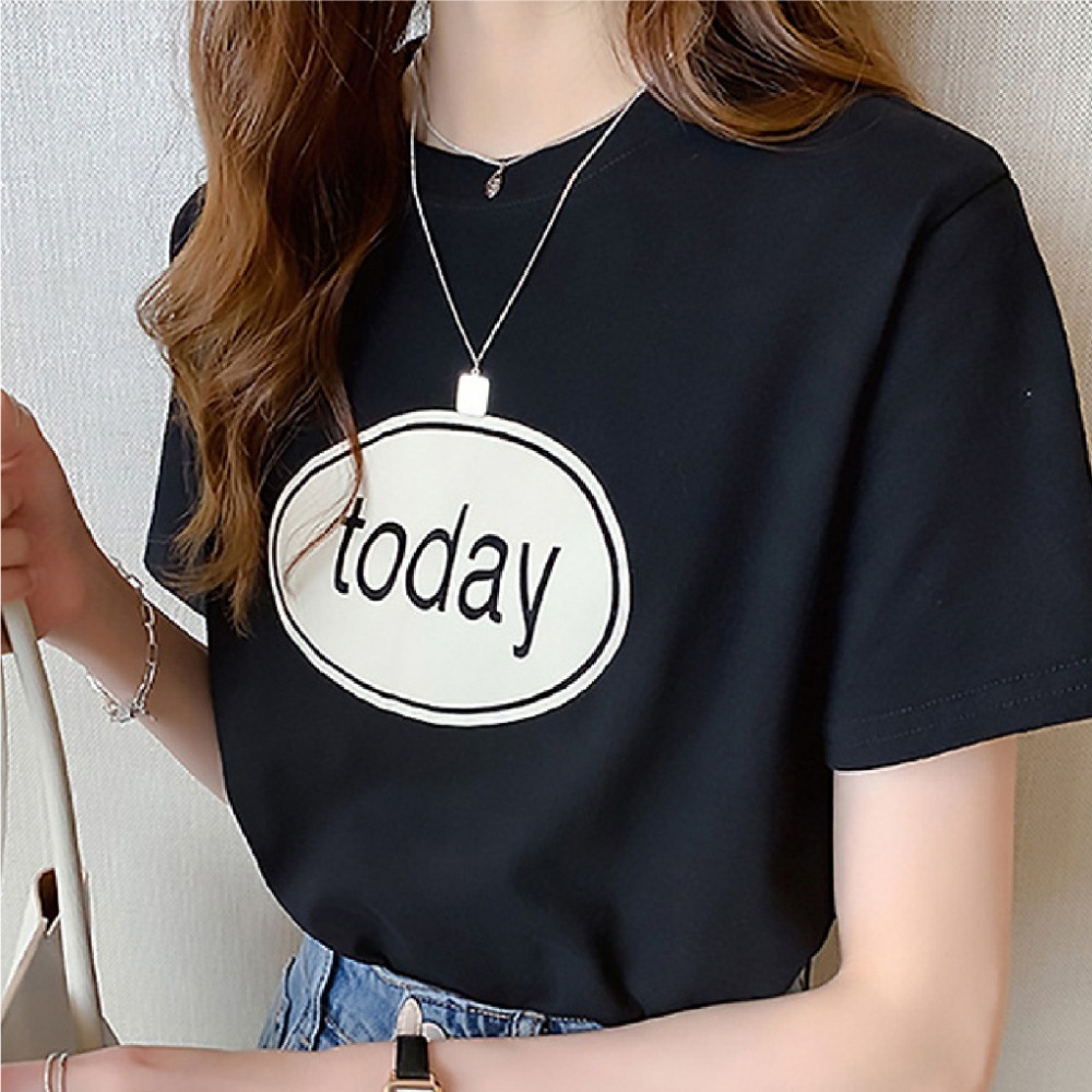 【JDUDS】春夏字母印花 短袖t恤ins款 百搭學生風 字母印花上衣 日常 簡約 穿搭 圓領短T-細節圖7