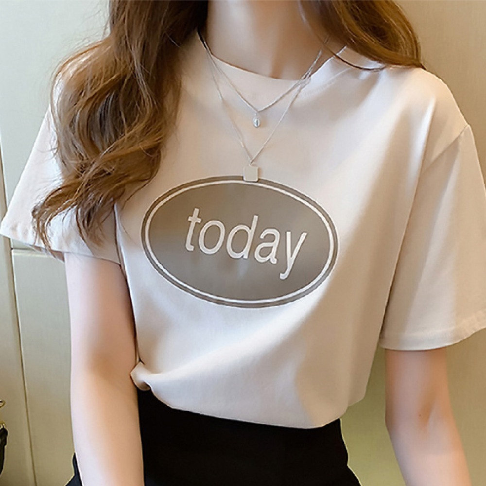 【JDUDS】春夏字母印花 短袖t恤ins款 百搭學生風 字母印花上衣 日常 簡約 穿搭 圓領短T-規格圖9