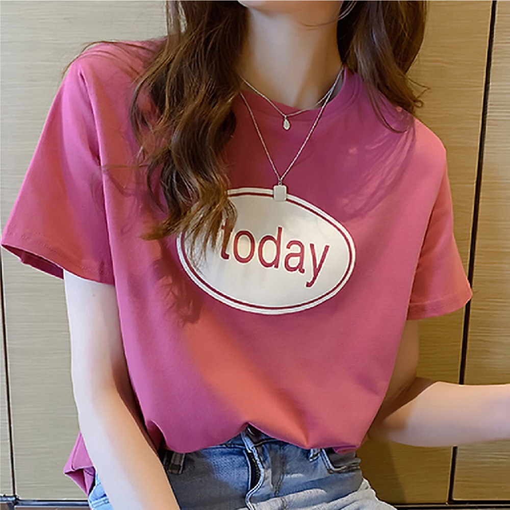 【JDUDS】春夏字母印花 短袖t恤ins款 百搭學生風 字母印花上衣 日常 簡約 穿搭 圓領短T-規格圖9