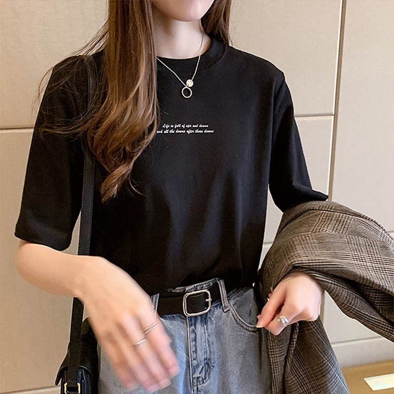 【JDUDS】韓系寬鬆字母圓領短袖上衣 短袖t恤 女裝 顯瘦上衣 衣服 寬鬆上衣 素T-規格圖8