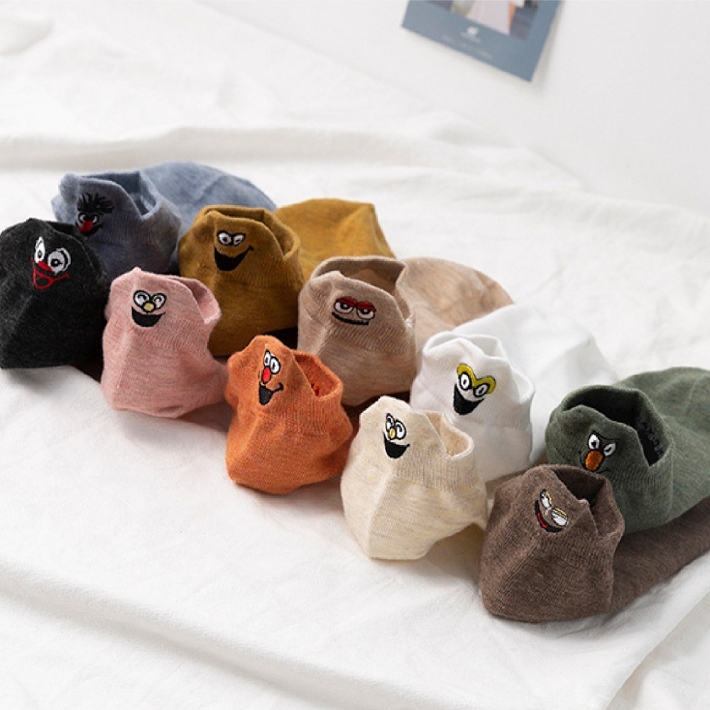 【JDUDS】韓國 ins短襪 後跟表情圖案 情侶襪 男女同款 襪子 韓版 可愛襪 男襪 女襪-細節圖5