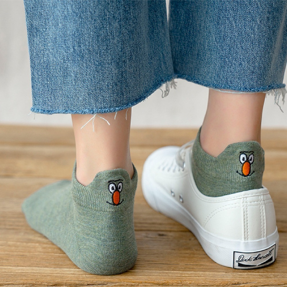 【JDUDS】韓國 ins短襪 後跟表情圖案 情侶襪 男女同款 襪子 韓版 可愛襪 男襪 女襪-細節圖6