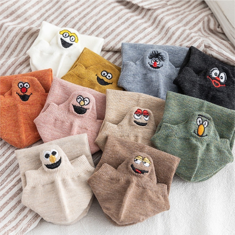 【JDUDS】韓國 ins短襪 後跟表情圖案 情侶襪 男女同款 襪子 韓版 可愛襪 男襪 女襪-細節圖7