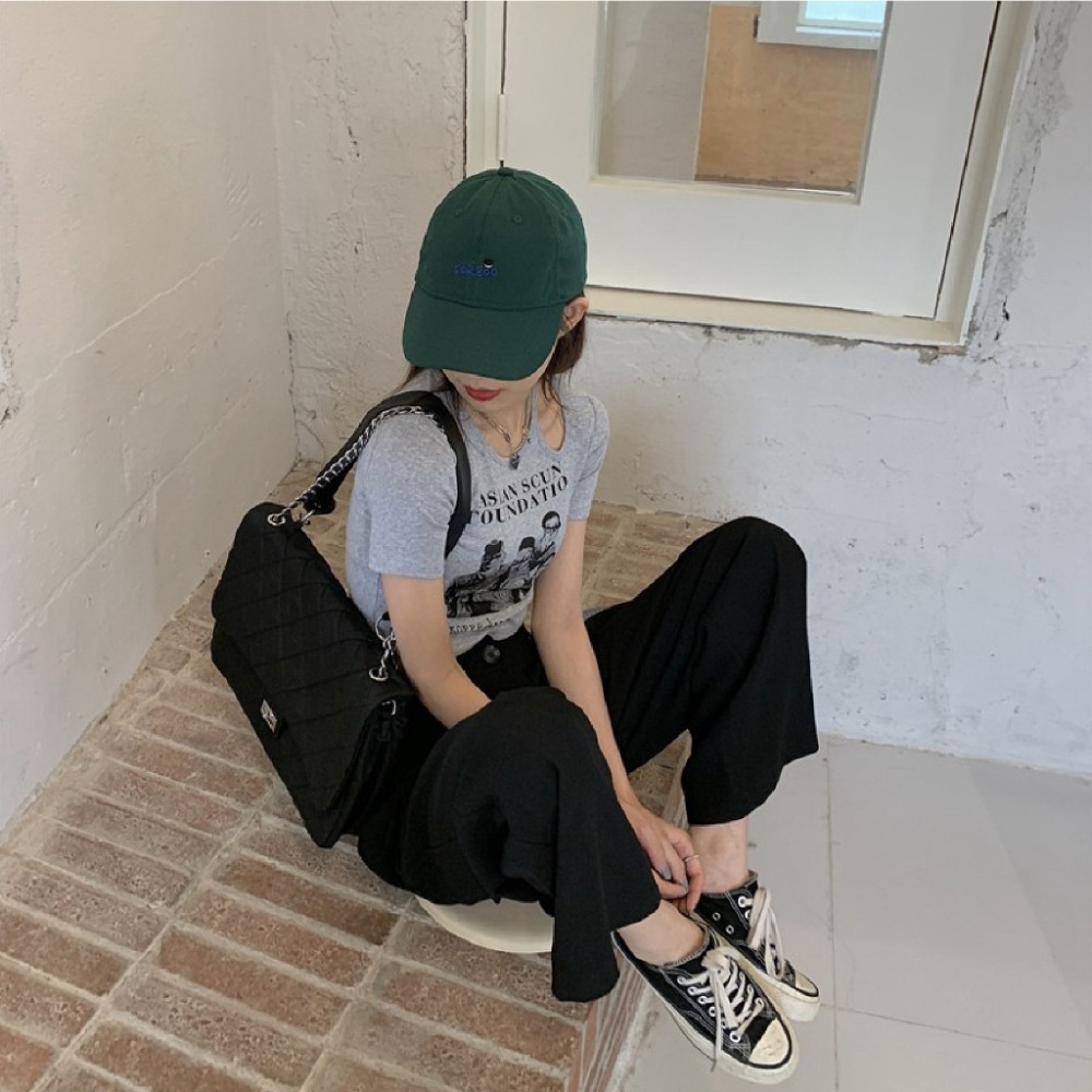 【JDUDS】美式性感單肩心機簍空 短版上衣 復古INS風格 顯瘦短袖上衣 顯瘦 修身 舒適 短T-細節圖3