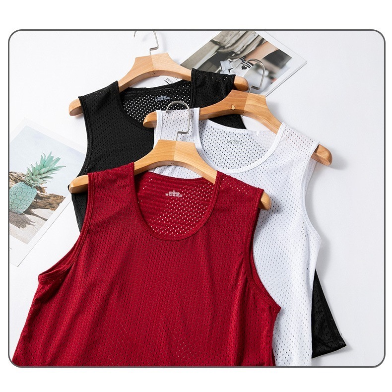 【JDUDS】男款冰絲網眼背心  薄款冰絲背心 無袖上衣 男生內衣 運動背心 夏季薄款 透氣背心 舒適背心-細節圖8