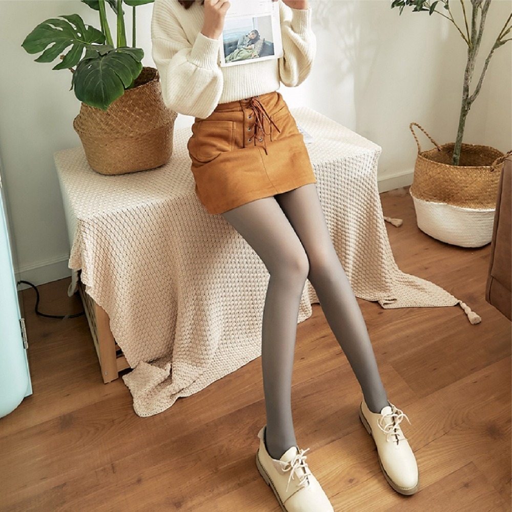 【JDUDS】空姐風刷毛內搭褲80克 貼腿內搭褲 刷毛褲 光腿神器 連腳褲褲襪 內刷毛包腳褲打底 內有彈性絲襪薄款-細節圖3