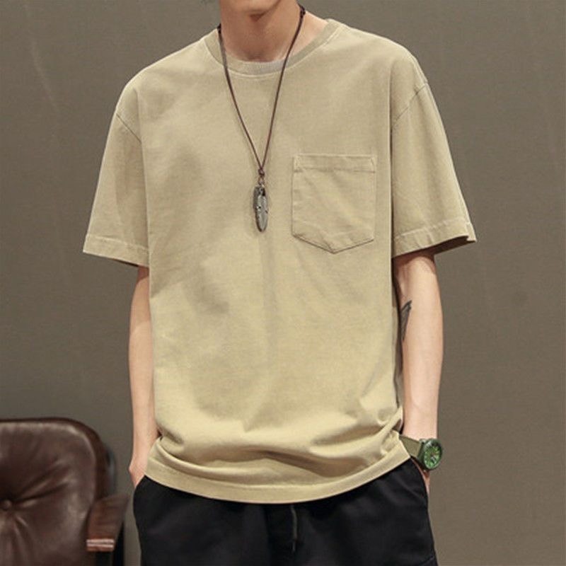 【JDUDS】《台灣製》大口袋寬版T恤 寬鬆T恤 T恤 短T 素T 口袋T 落肩 五分袖-細節圖2