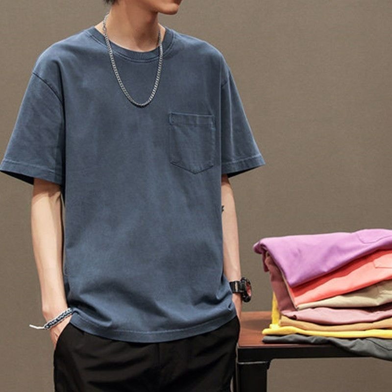 【JDUDS】《台灣製》大口袋寬版T恤 寬鬆T恤 T恤 短T 素T 口袋T 落肩 五分袖-細節圖3