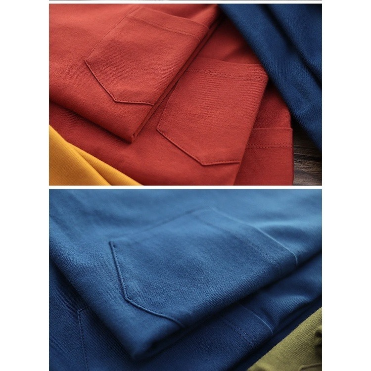 【JDUDS】《台灣製》大口袋寬版T恤 寬鬆T恤 T恤 短T 素T 口袋T 落肩 五分袖-細節圖5