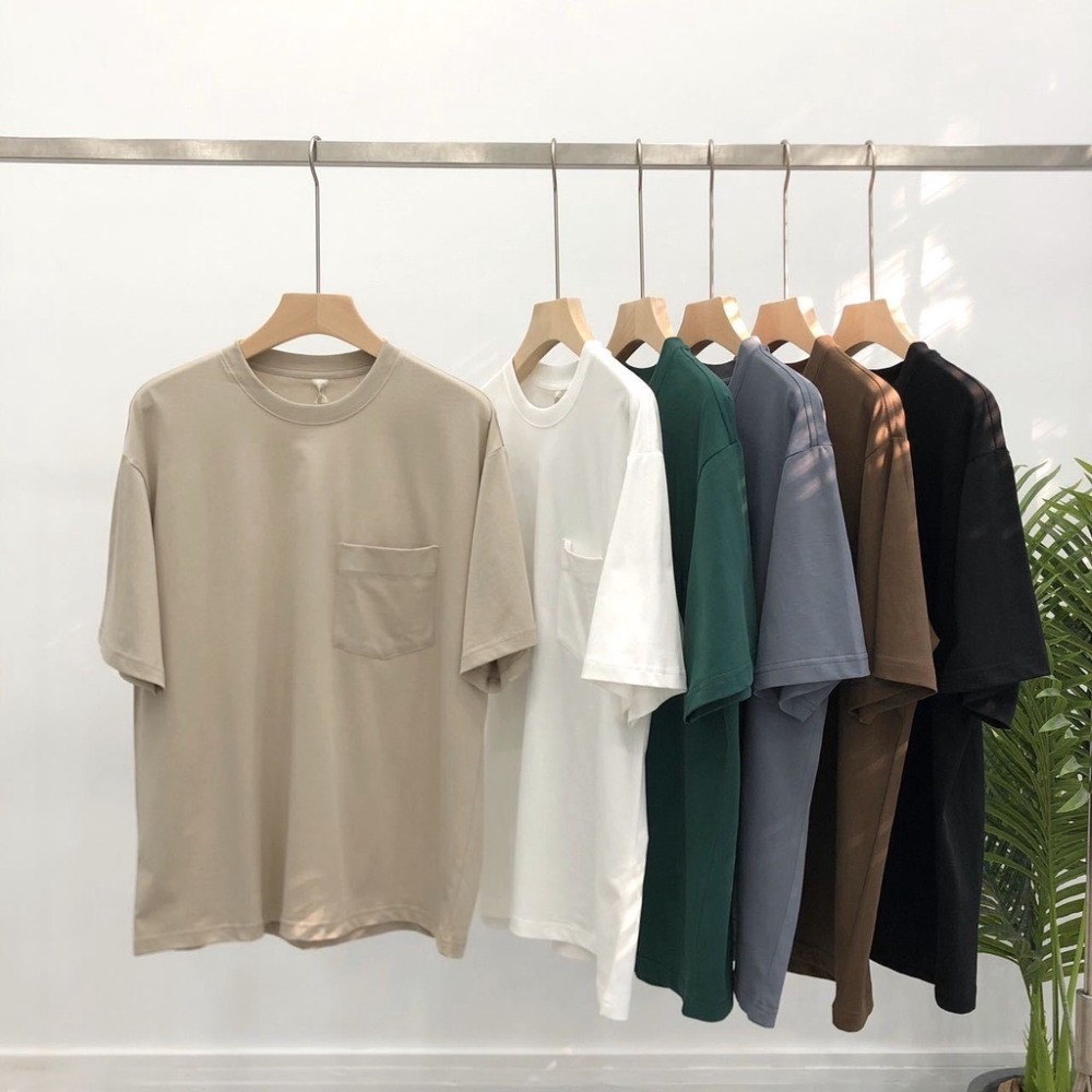 【JDUDS】《台灣製》大口袋寬版T恤 寬鬆T恤 T恤 短T 素T 口袋T 落肩 五分袖-細節圖7