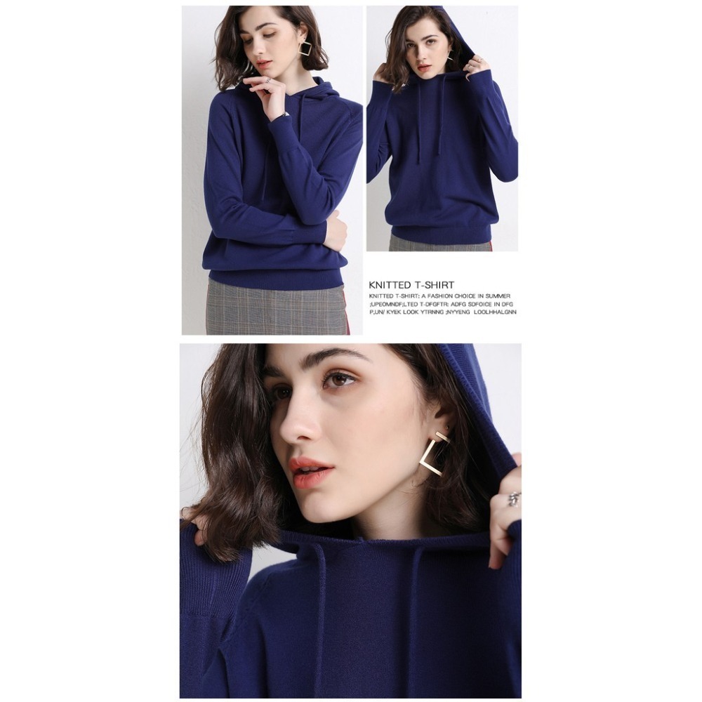 【JDUDS】台灣出貨附發票 韓國 【連帽上衣】 頂級包芯紗 高質感 針織 毛衣 長袖 帽t 大學t 女生-細節圖4