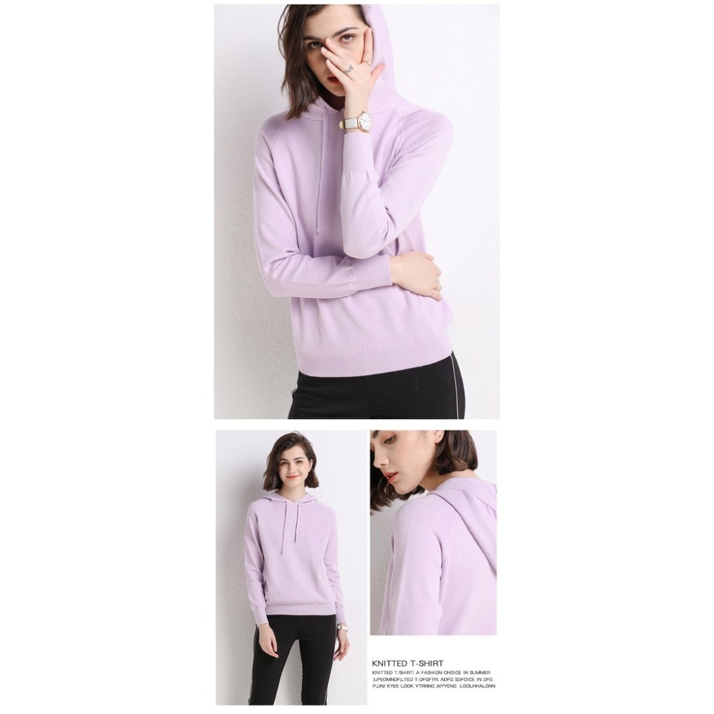 【JDUDS】台灣出貨附發票 韓國 【連帽上衣】 頂級包芯紗 高質感 針織 毛衣 長袖 帽t 大學t 女生-細節圖5