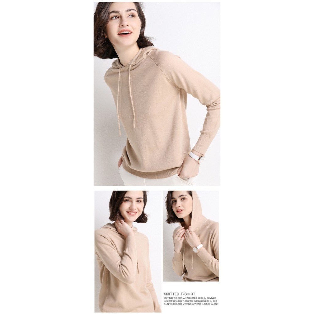 【JDUDS】台灣出貨附發票 韓國 【連帽上衣】 頂級包芯紗 高質感 針織 毛衣 長袖 帽t 大學t 女生-細節圖7