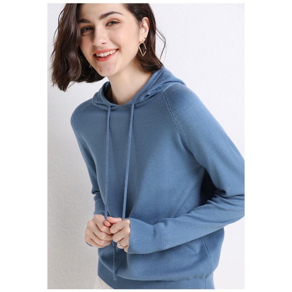 【JDUDS】台灣出貨附發票 韓國 【連帽上衣】 頂級包芯紗 高質感 針織 毛衣 長袖 帽t 大學t 女生-規格圖7