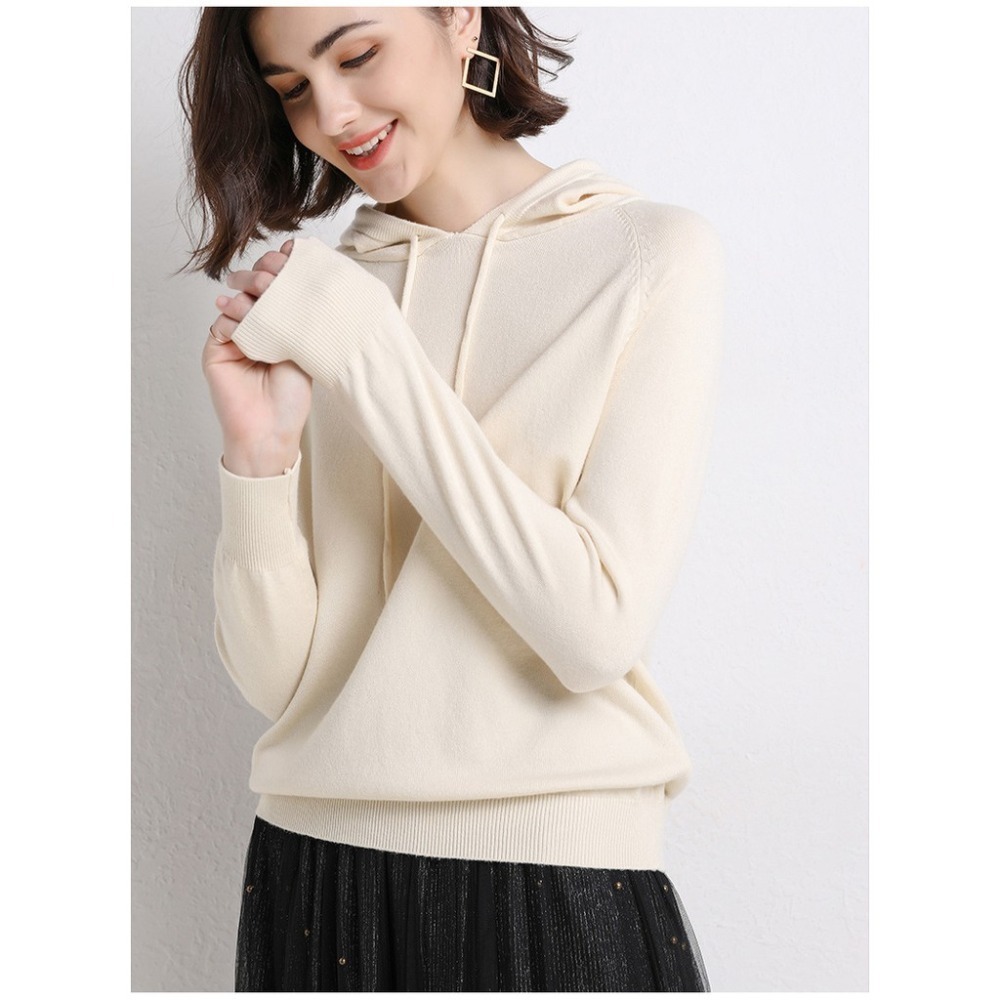 【JDUDS】台灣出貨附發票 韓國 【連帽上衣】 頂級包芯紗 高質感 針織 毛衣 長袖 帽t 大學t 女生-規格圖7