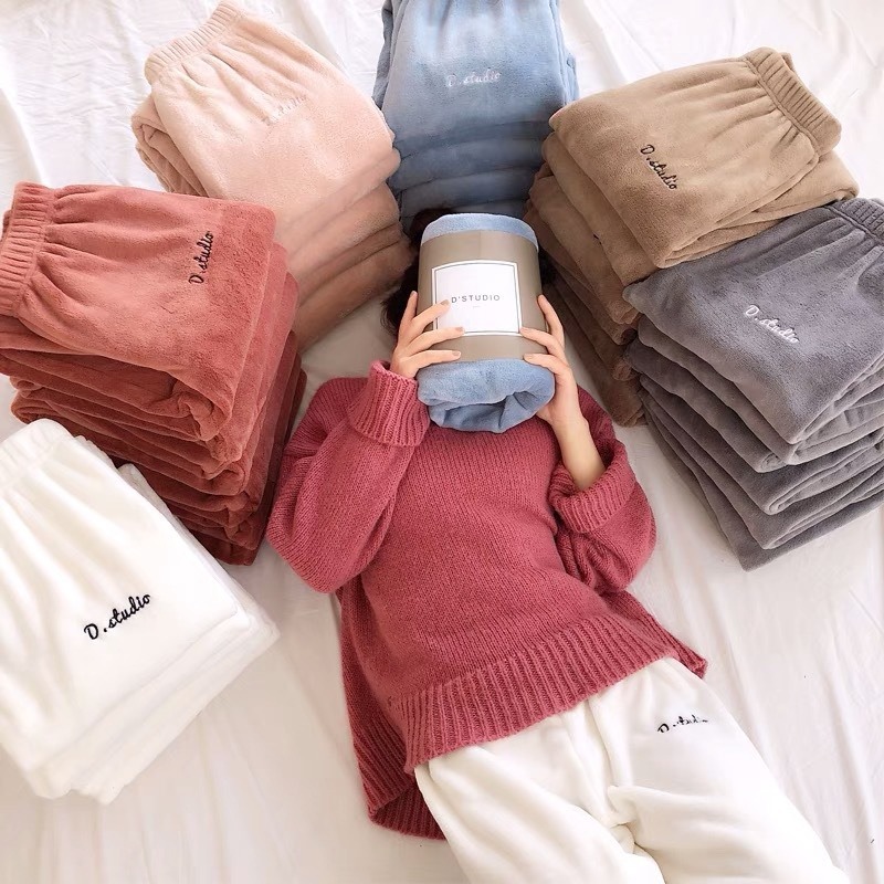 【JDUDS】附發票 仙女暖暖褲 懶人褲 長褲 睡褲 珊瑚絨褲 珊瑚絨長褲 居家褲 保暖褲 休閒褲-細節圖4