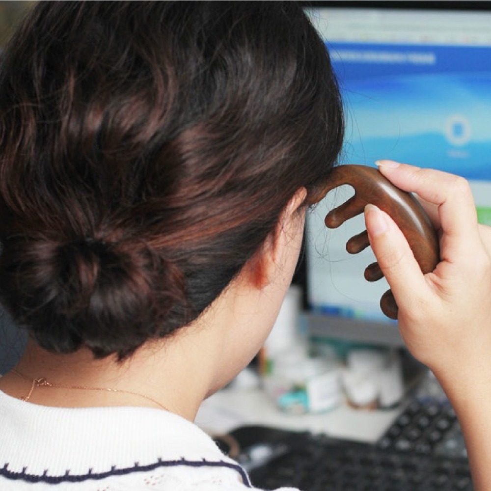 【JDUDS】金絲檀按摩梳 五齒木梳 五齒球梳 按摩梳 球頭梳 按摩梳 頭皮按摩 綠檀木梳 原木梳 頭皮原木梳-細節圖6