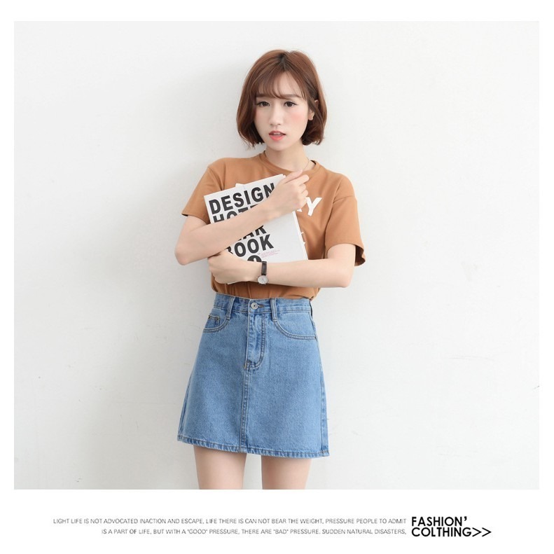 【JDUDS】高腰A字裙包臀 牛仔半身裙短裙牛仔傘裙女 學院風  顯瘦 韓版 顯瘦-細節圖5