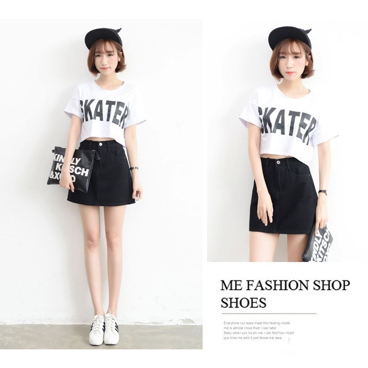 【JDUDS】高腰A字裙包臀 牛仔半身裙短裙牛仔傘裙女 學院風  顯瘦 韓版 顯瘦-細節圖7