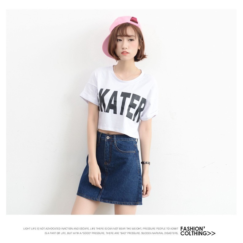 【JDUDS】高腰A字裙包臀 牛仔半身裙短裙牛仔傘裙女 學院風  顯瘦 韓版 顯瘦-細節圖8