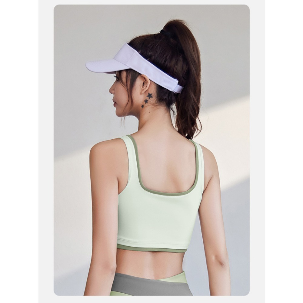 【JDUDS】鑲邊拚色運動背心 瑜珈背心 美背運動背心 一體成形運動背心-細節圖6