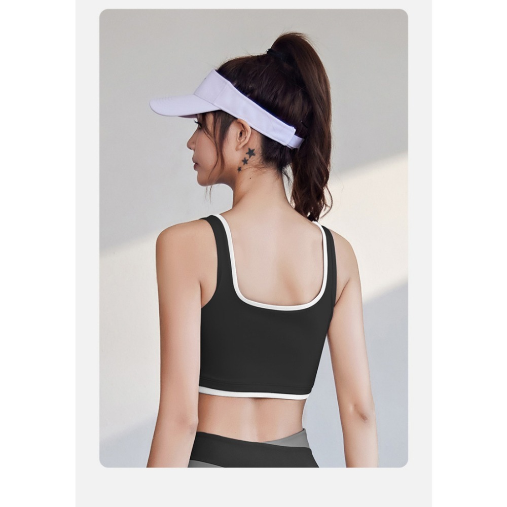 【JDUDS】鑲邊拚色運動背心 瑜珈背心 美背運動背心 一體成形運動背心-細節圖7