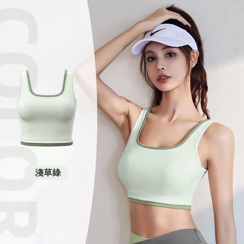 【JDUDS】鑲邊拚色運動背心 瑜珈背心 美背運動背心 一體成形運動背心-規格圖9