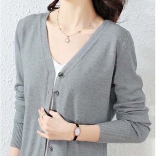 【JDUDS】百搭親膚仿羊绒衫針織外套 100%舒適V領針織外套 長袖 包心紗 外套毛衣外套-規格圖9