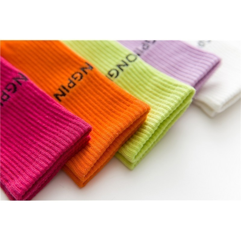 【7-ELEVEN 門市團購】【JDUDS】女款潮流字母長襪(1組5雙) 中筒襪 長襪 潮流單品 女襪 潮流襪 襪子-細節圖3