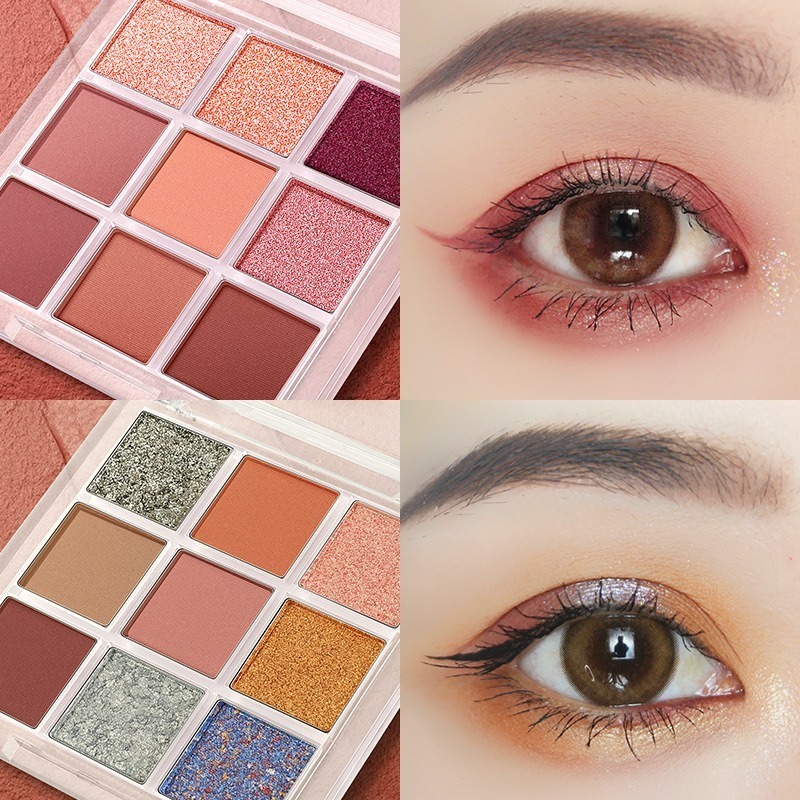 【JDUDS】九宮格眼影盤 大地色珠光顯色眼影盤 眼妝彩妝 眼影 九宮格眼影 珠光色眼影-細節圖4