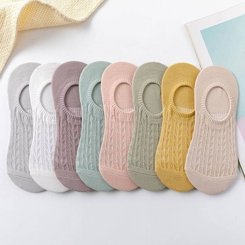 【JDUDS】棉質隱形船襪 冰絲襪 淺口船型隱形襪防滑點膠 防脫落360度矽膠防滑 襪子-細節圖3