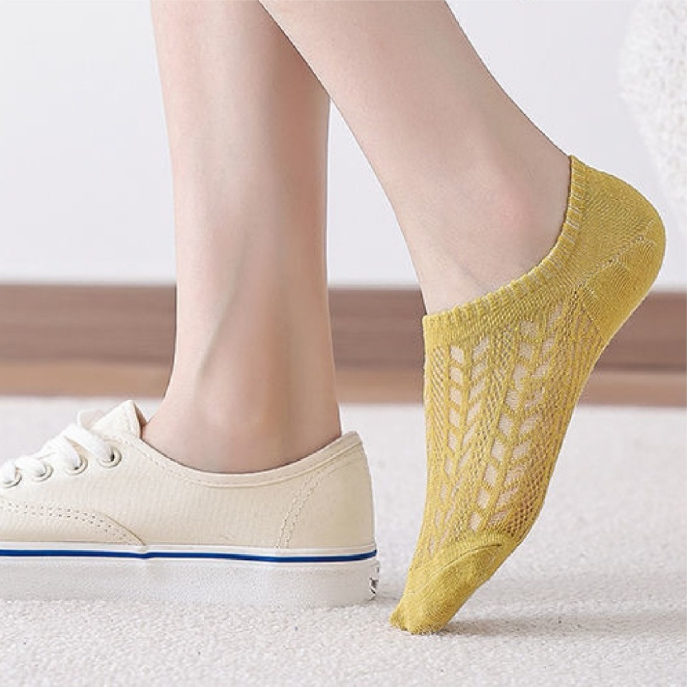 【JDUDS】棉質隱形船襪 冰絲襪 淺口船型隱形襪防滑點膠 防脫落360度矽膠防滑 襪子-細節圖5