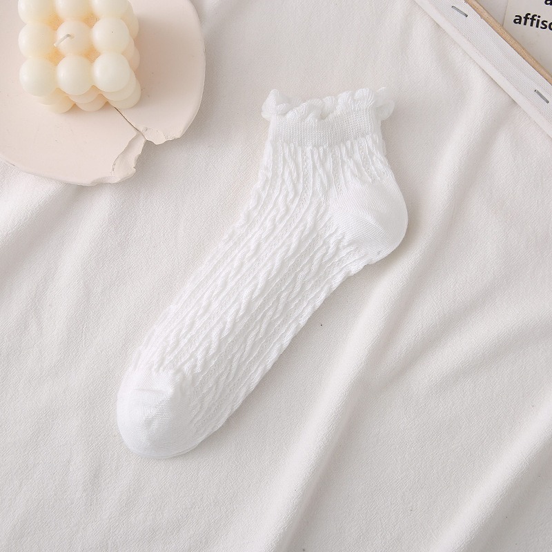 【JDUDS】 氣質日系麻花襪   素色麻花短襪  木耳邊氣質麻花襪 襪子 女襪-細節圖6