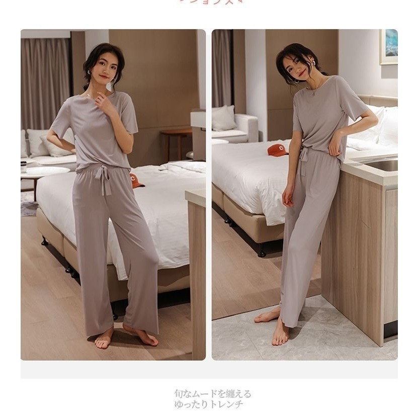 【JDUDS】夏季薄款軟糯涼感素色家居服套裝 2件式睡衣 2件式懶人睡衣 涼感家居服睡衣 慵懶風格居服套裝-規格圖9