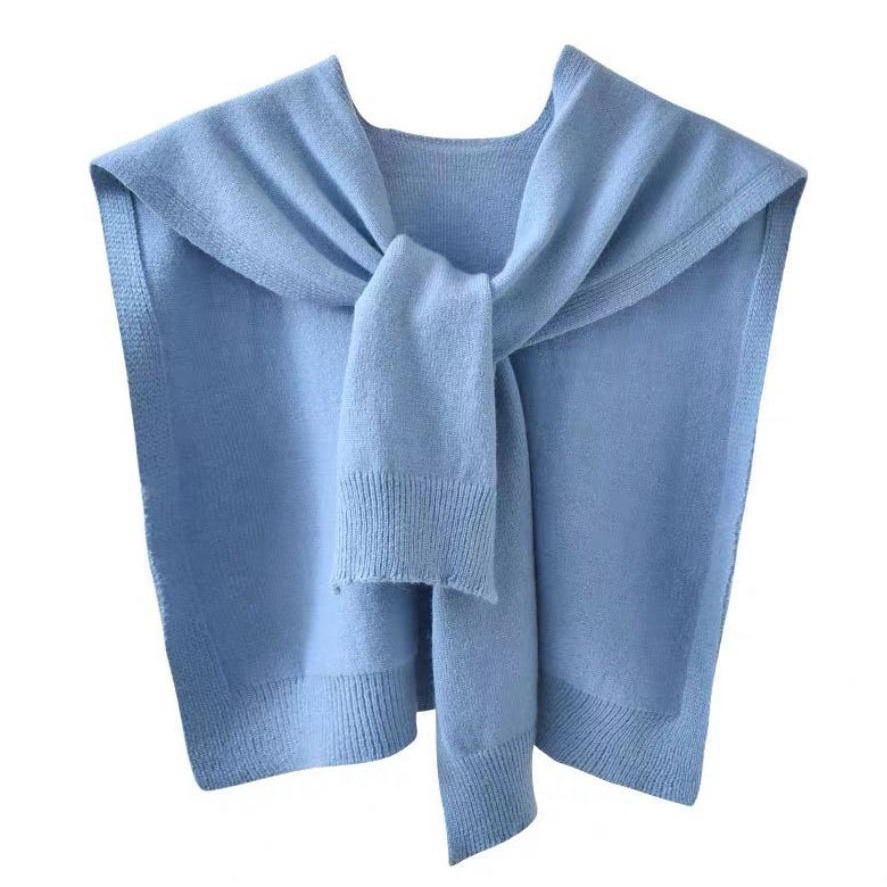 【JDUDS】日系包蕊紗針織披肩 薄款素色搭肩-細節圖9