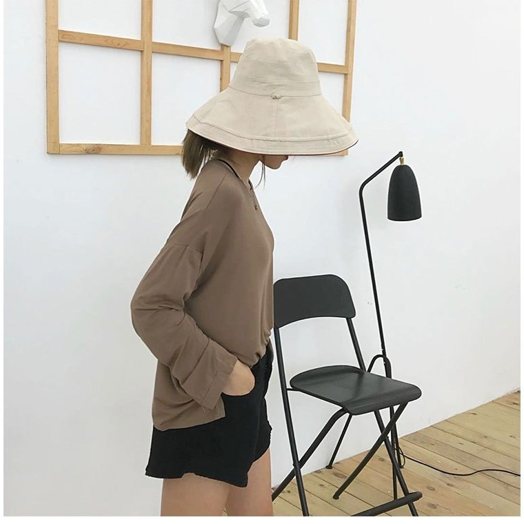 【JDUDS】雙面大邊遮陽漁夫帽 漁夫帽 遮陽帽 簡約時尚 夏天不怕曬-細節圖7