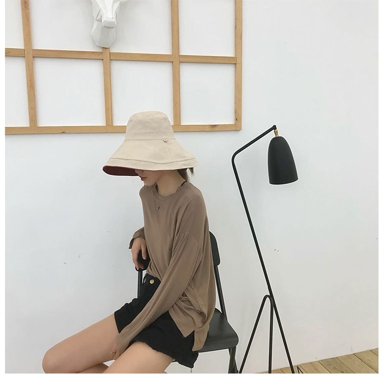 【JDUDS】雙面大邊遮陽漁夫帽 漁夫帽 遮陽帽 簡約時尚 夏天不怕曬-細節圖8