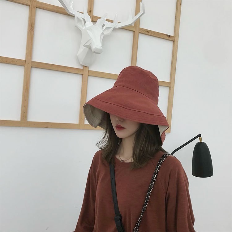 【JDUDS】雙面大邊遮陽漁夫帽 漁夫帽 遮陽帽 簡約時尚 夏天不怕曬-細節圖9