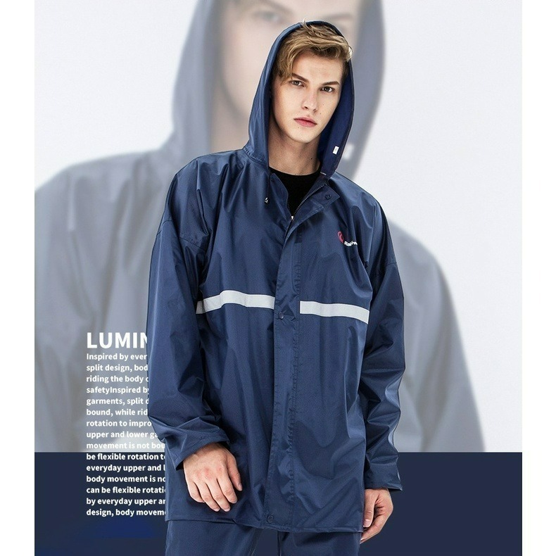 【7-ELEVEN門市團購】【加強版無滲透】雙層加厚 兩件式雨衣 雨衣套裝 雨衣 雨褲 防雨反光機車雨衣 防水防風的-細節圖3